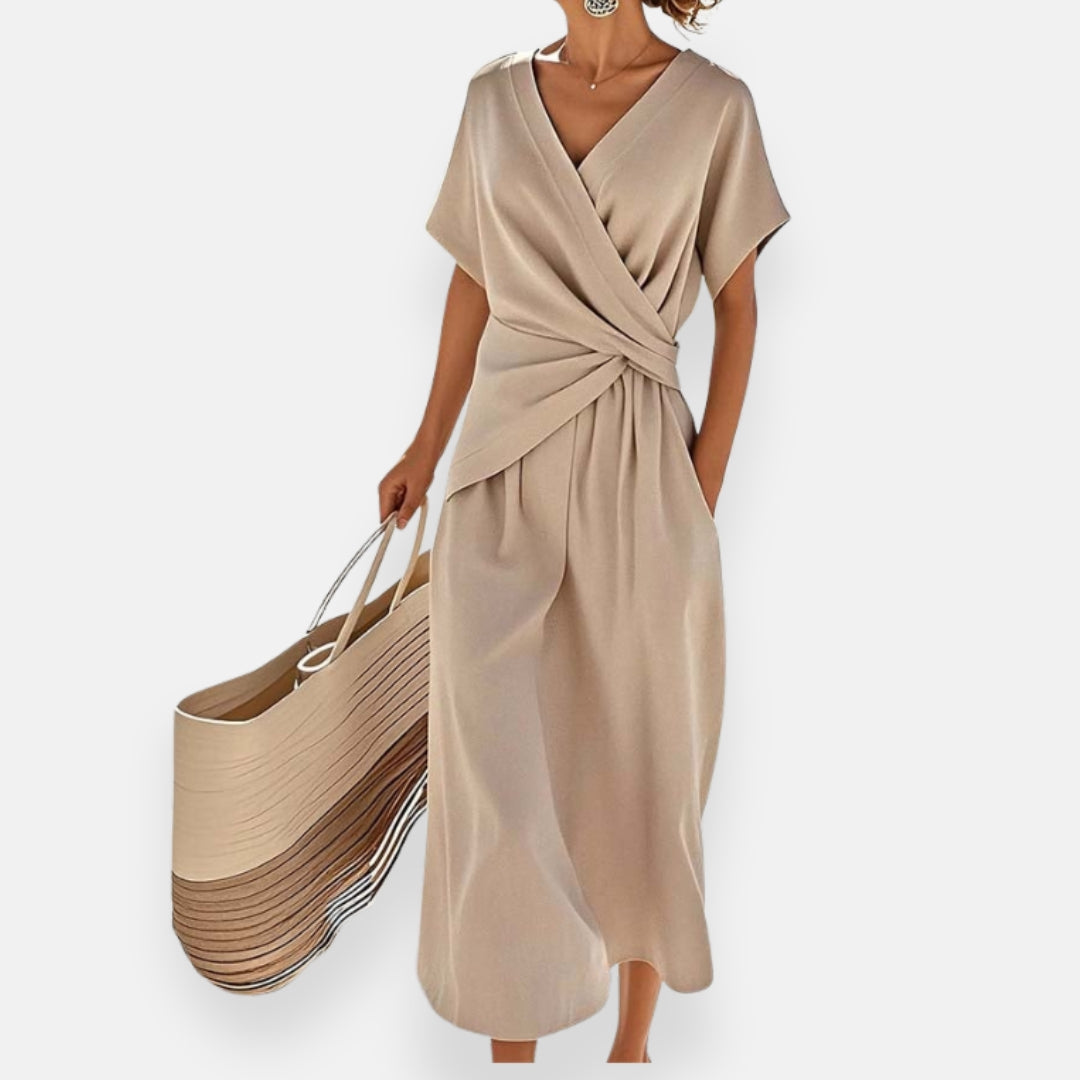 Ariane | Robe longue à drapé élégant