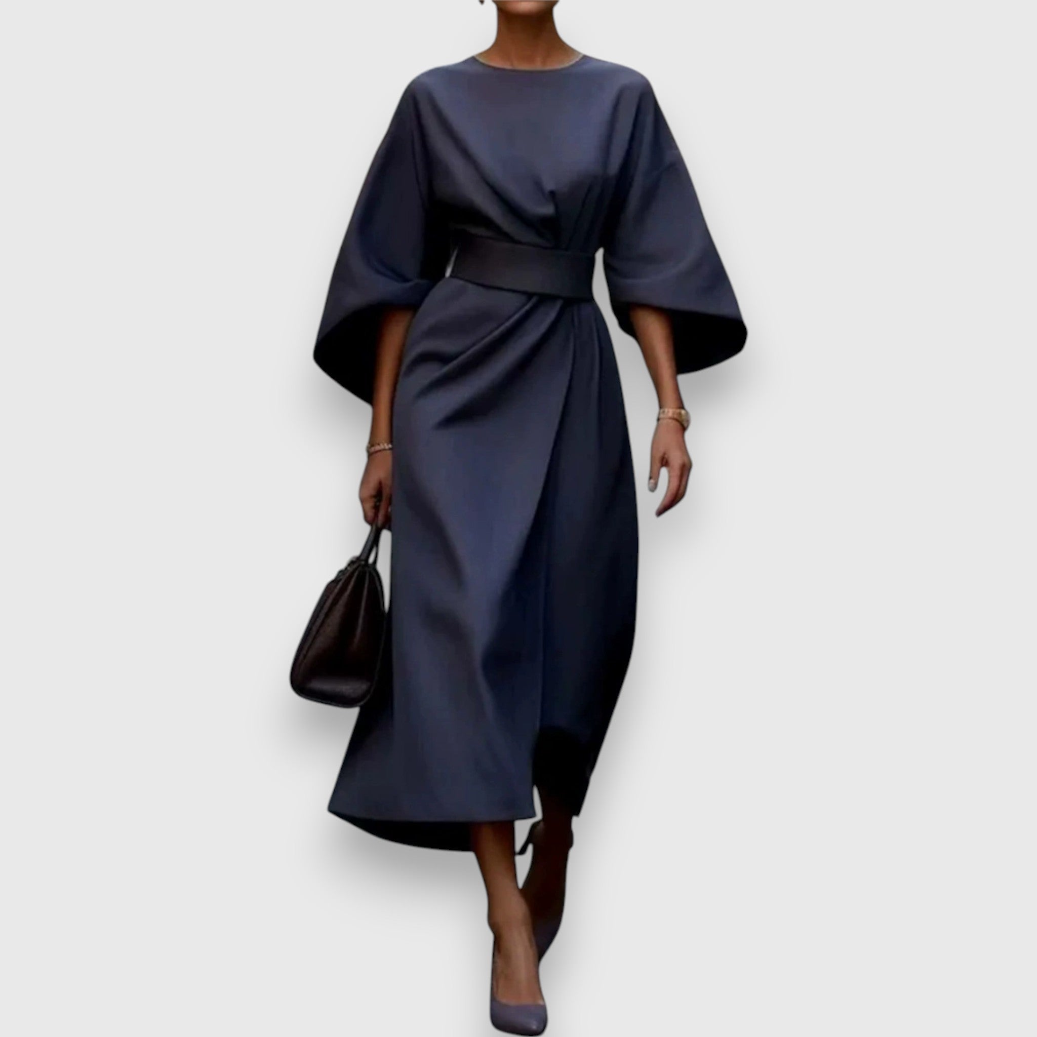 Celestine | Robe midi structurée à manches kimono