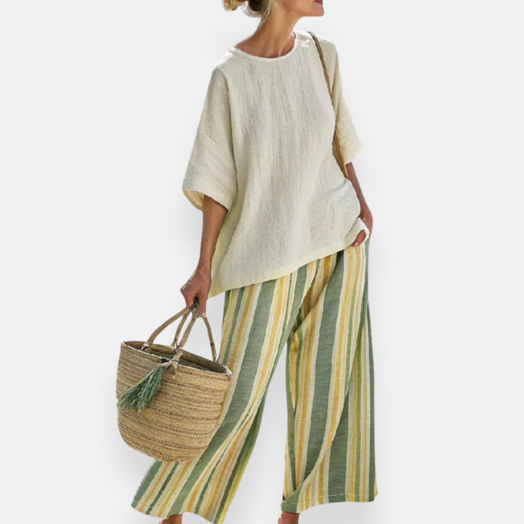 Magali | Ensemble ample à rayures verticales