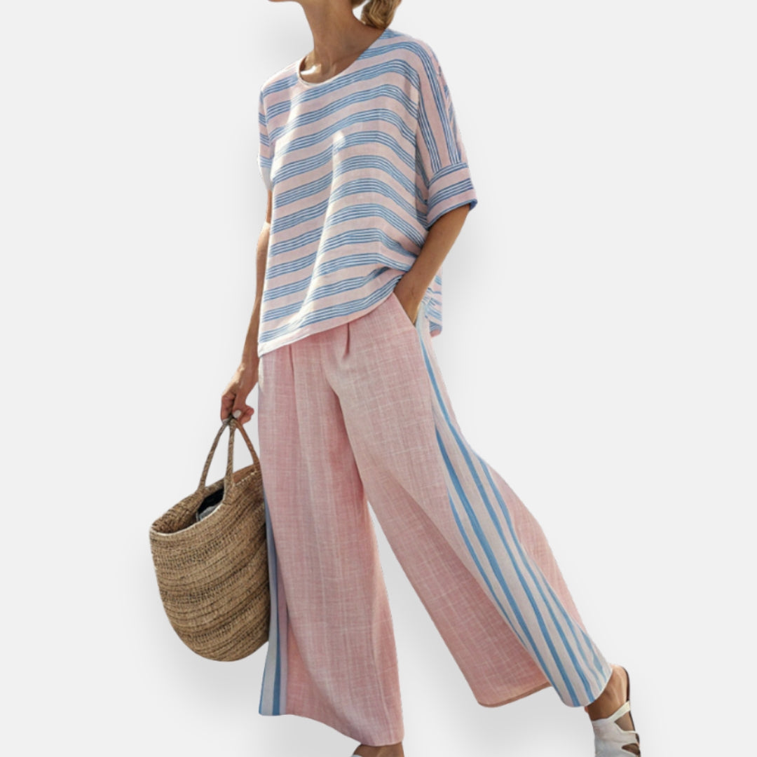 Aveline | Ensemble ample à rayures contrastées