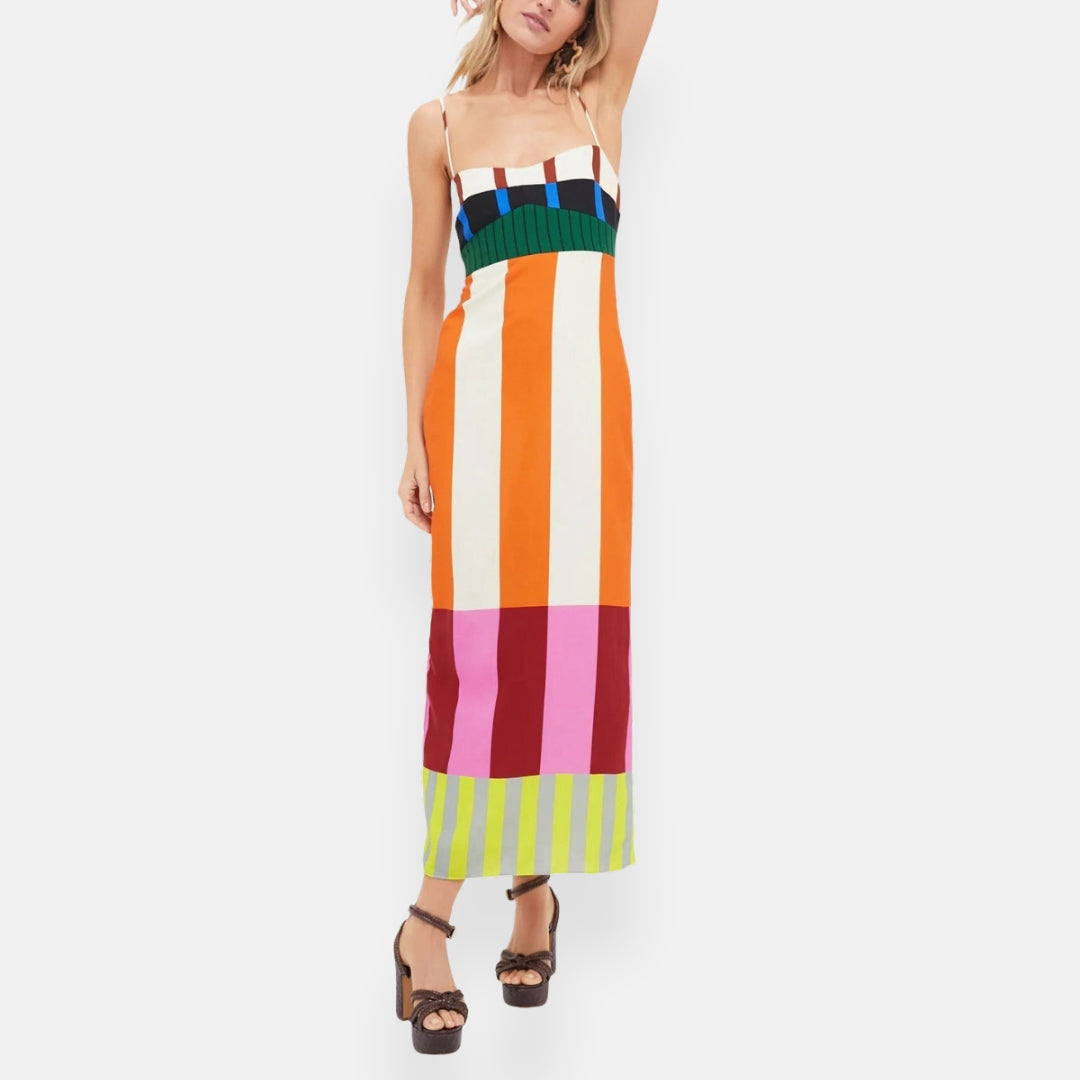 Célestine | Robe longue multicolore fluide