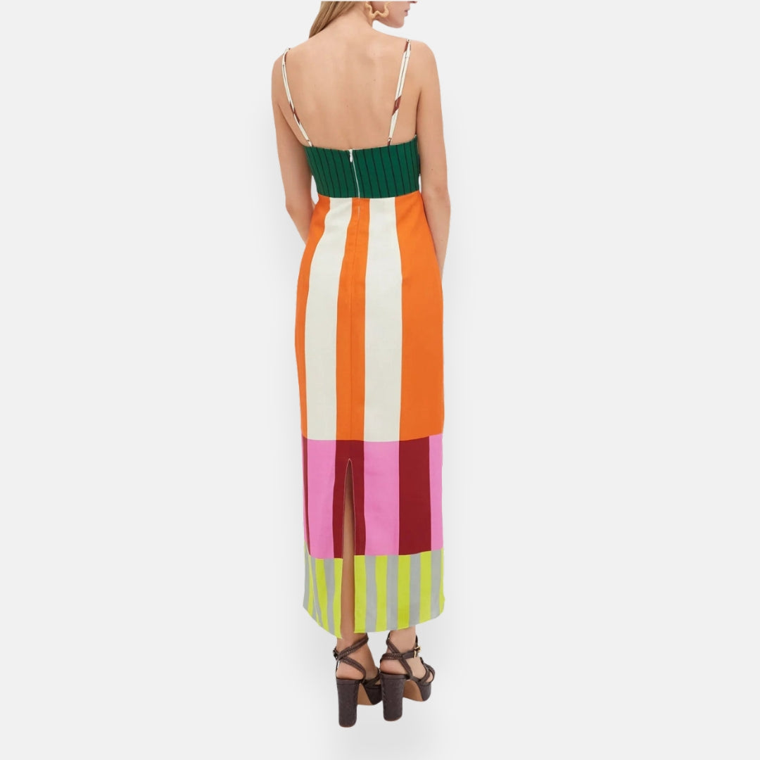 Célestine | Robe longue multicolore fluide
