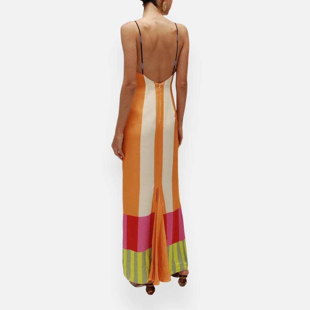 Célestine | Robe longue multicolore fluide
