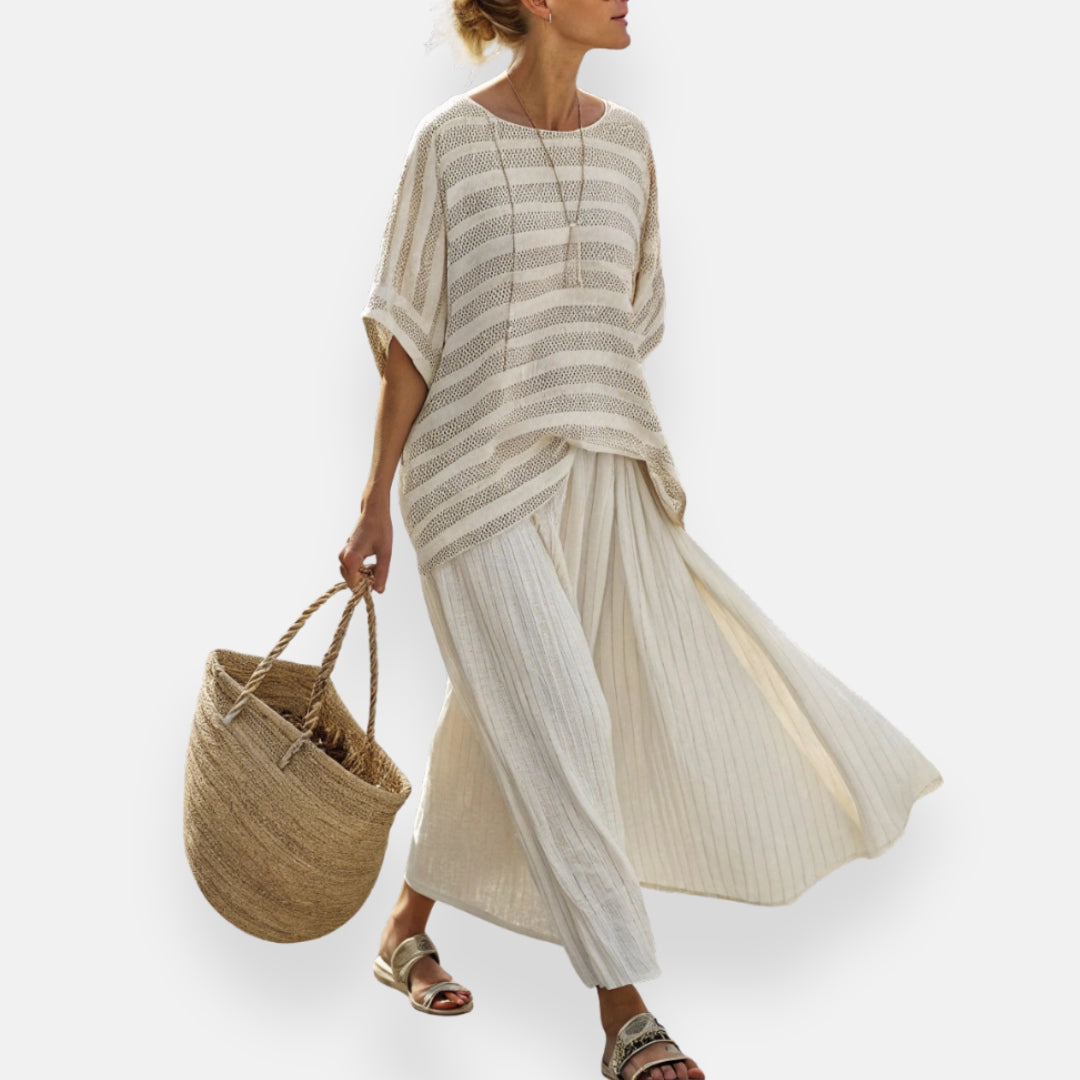 Ysaline | Ensemble fluide à jupe-culotte plissée