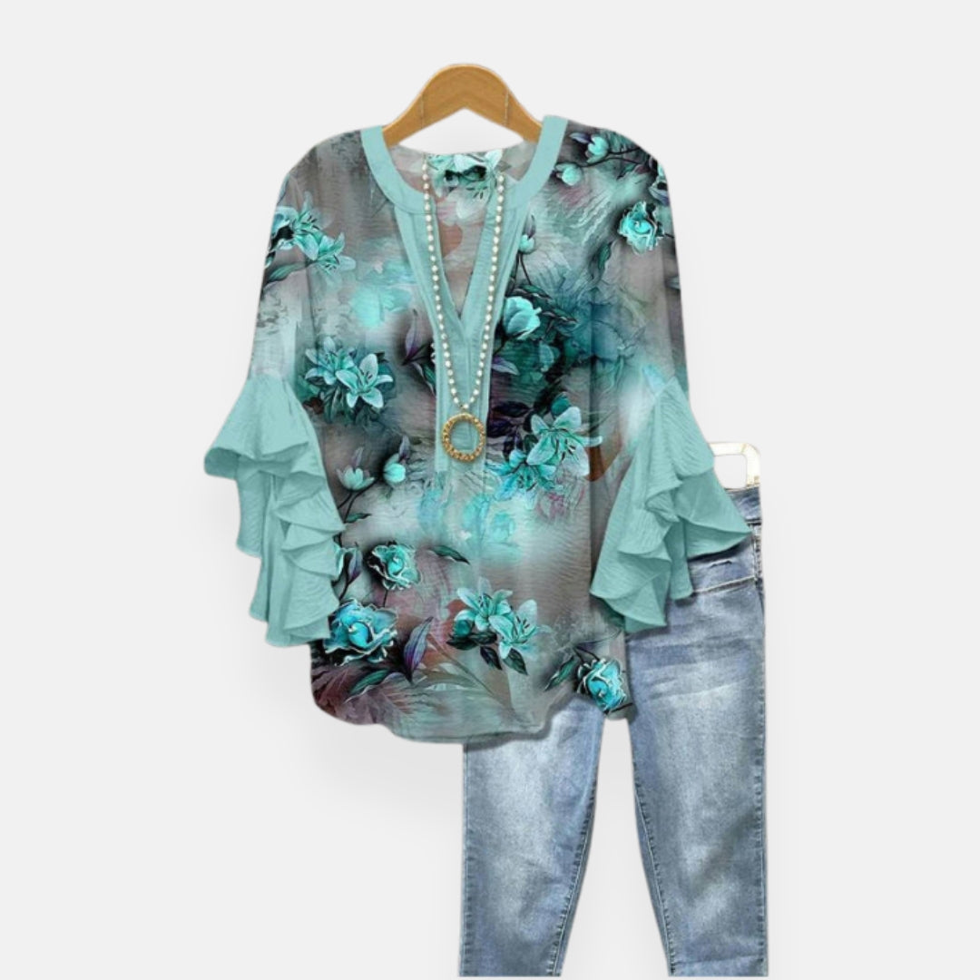 Beline | Blouse à imprimé floral aquarelle