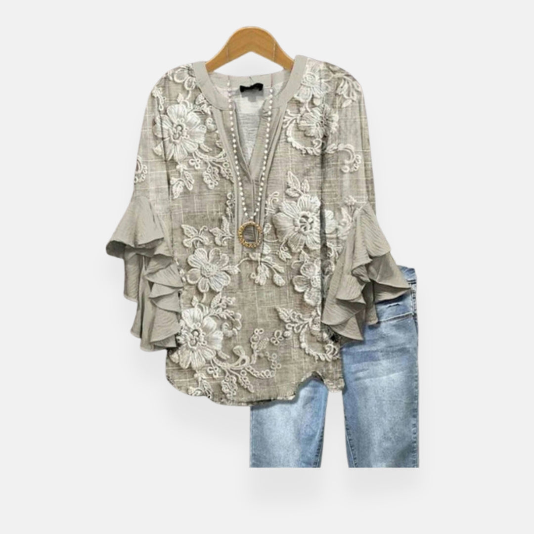 Fantine | Blouse à motif floral brodé
