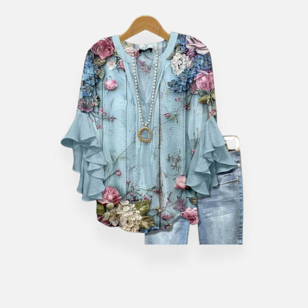 Lisette | Blouse à imprimé floral romantique