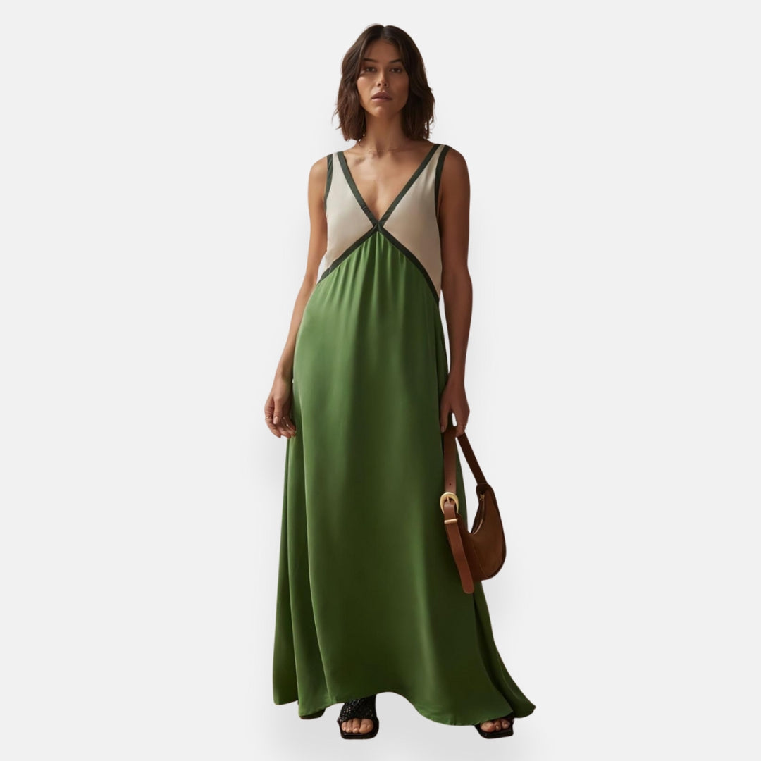 Apollina | Robe midi sans manches fluide