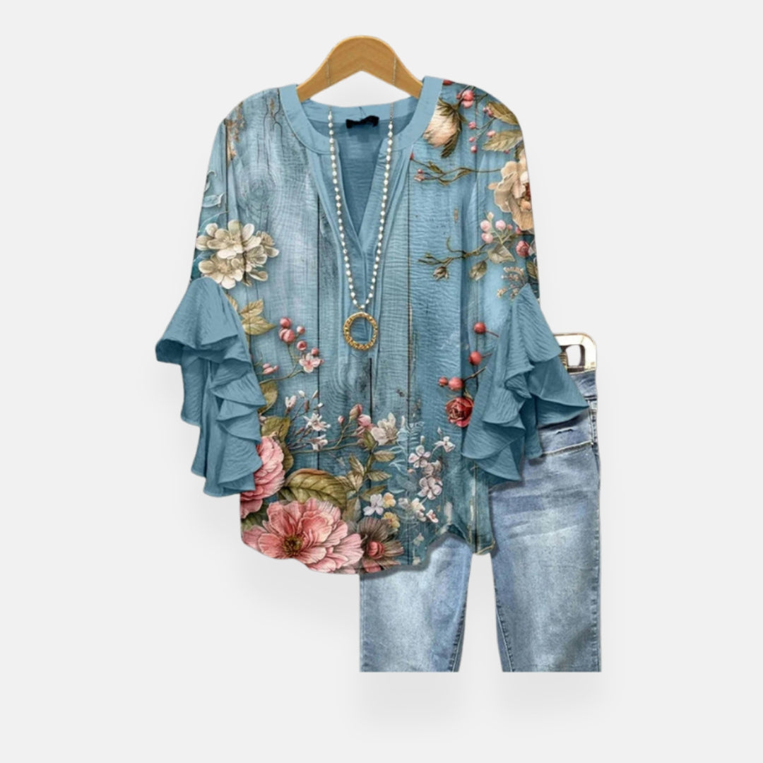 Jacinthe | Blouse à motif floral champêtre