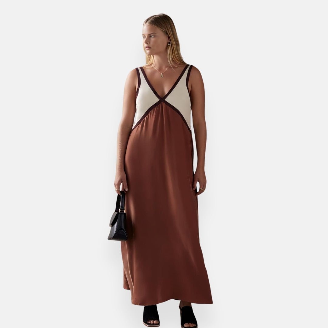 Apollina | Robe midi sans manches fluide