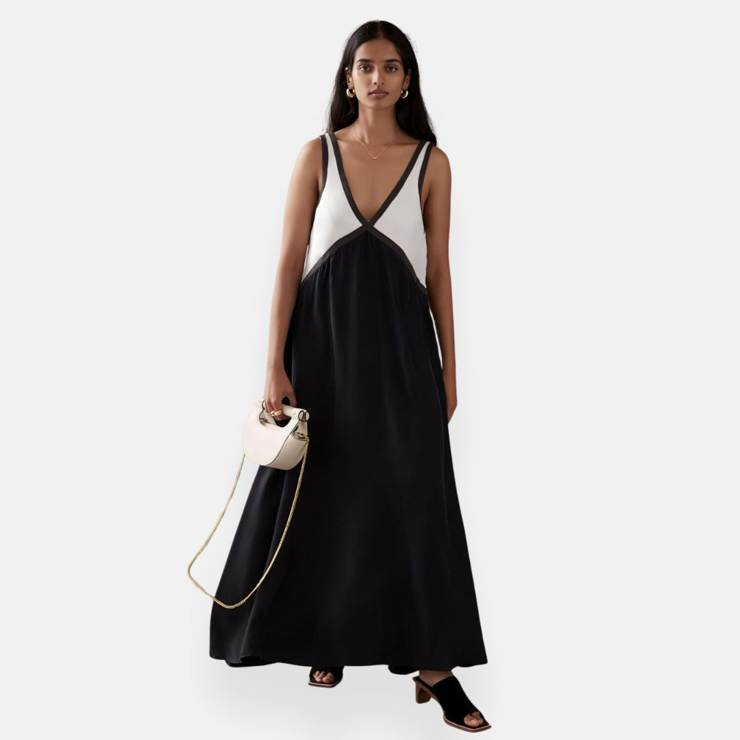 Apollina | Robe midi sans manches fluide