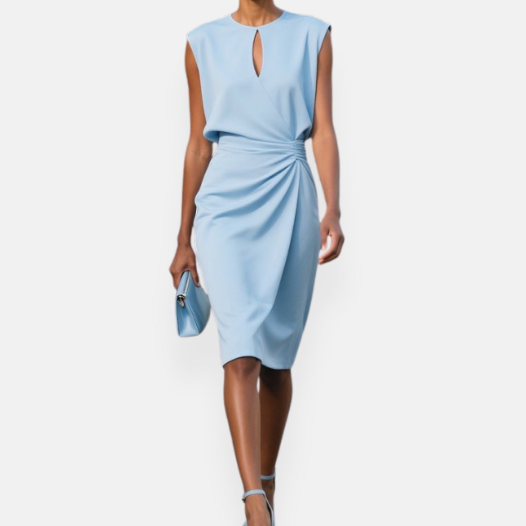 Christel | Robe midi drapée goutte