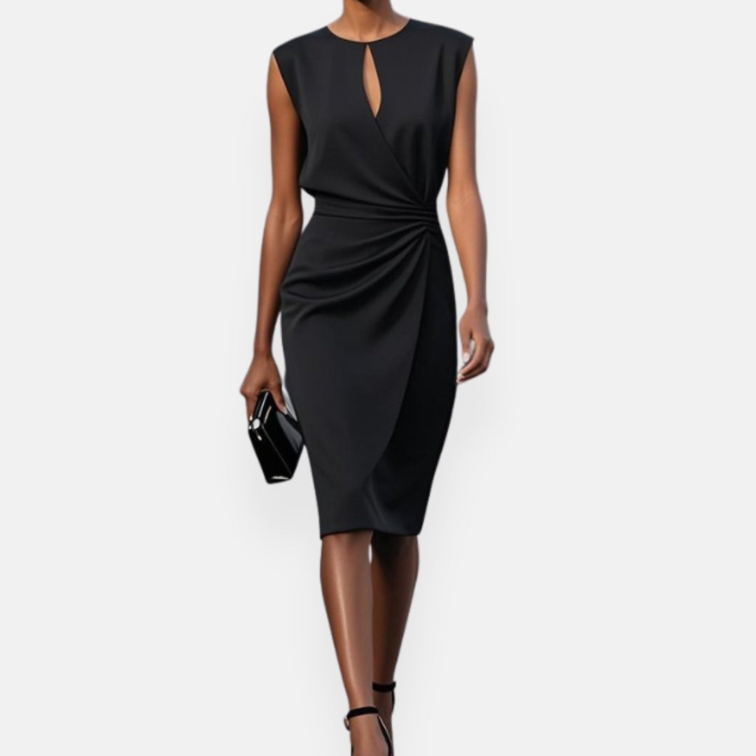 Christel | Robe midi drapée goutte