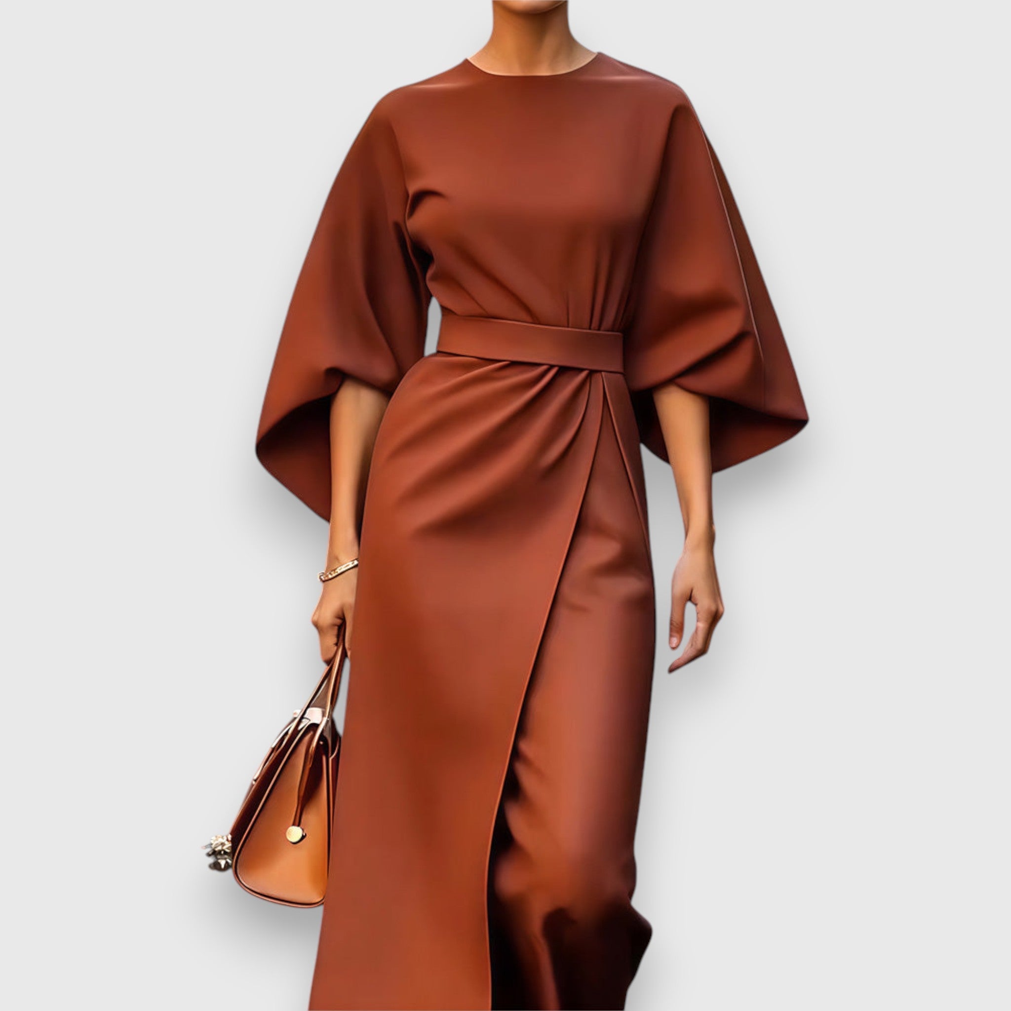 Celestine | Robe midi structurée à manches kimono
