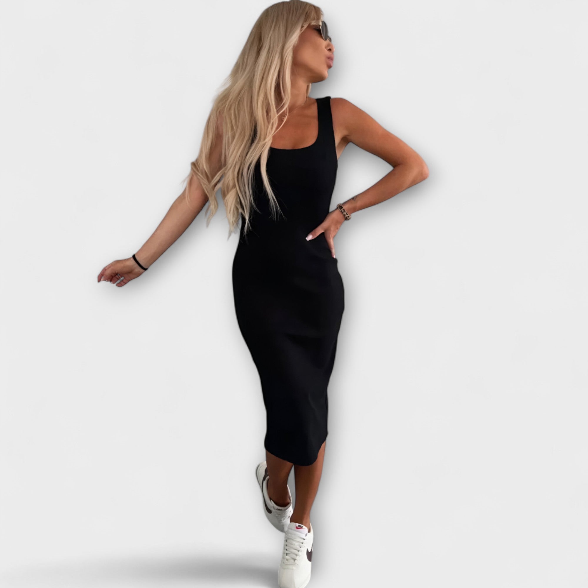 Manon | Robe Midi Confortable & Cardigan