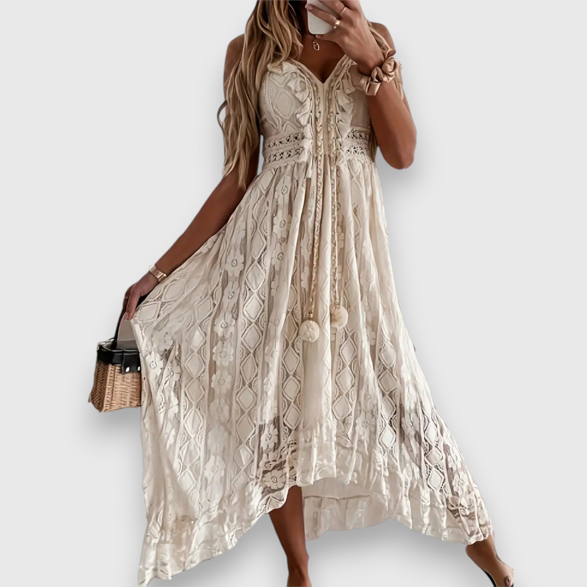 Fleur | Robe longue en dentelle bohème