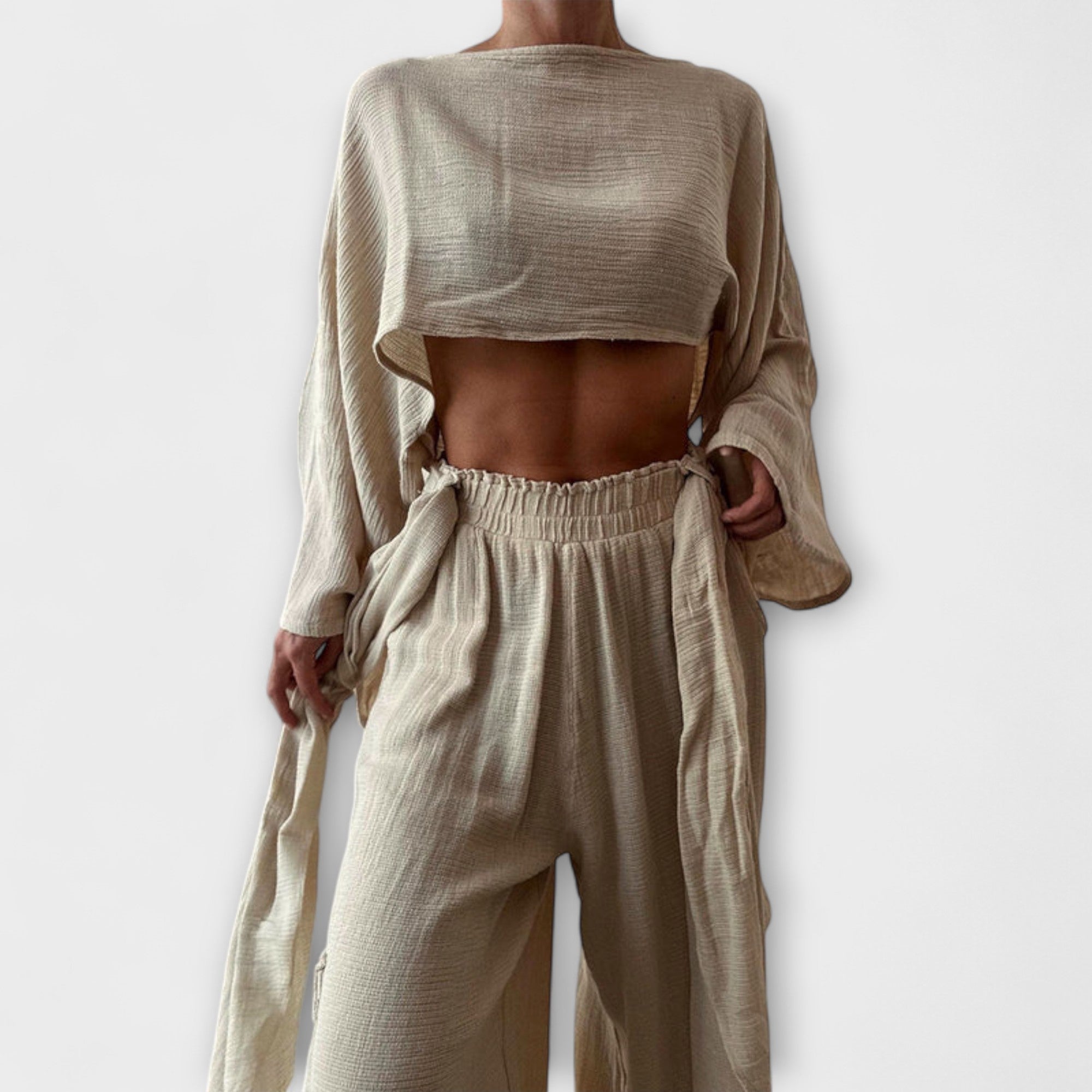 Joanna | Ensemble de Deux Pièces sans Taille en Coton et Lin