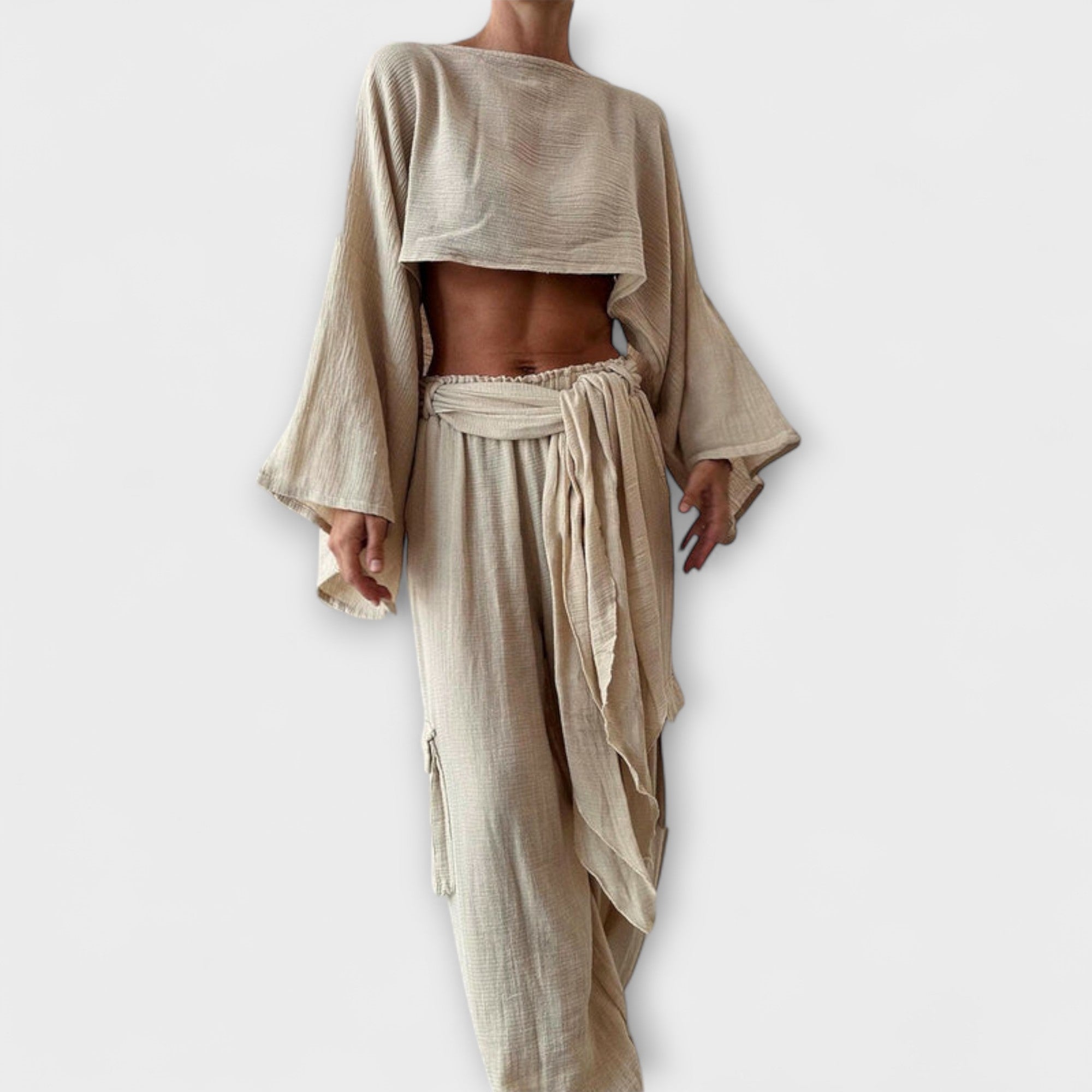 Joanna | Ensemble de Deux Pièces sans Taille en Coton et Lin