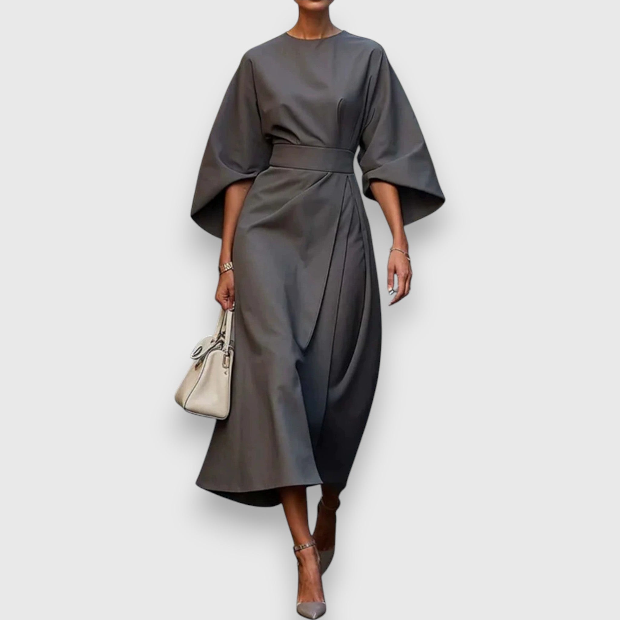 Celestine | Robe midi structurée à manches kimono