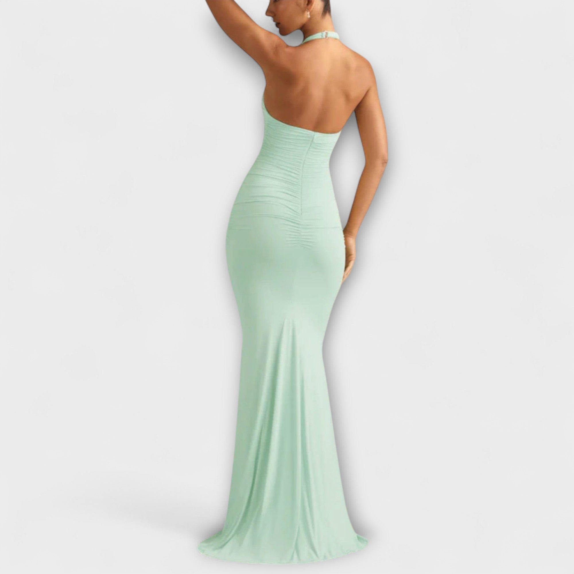 Robe de Gala Halter Sans Dos Raffinée