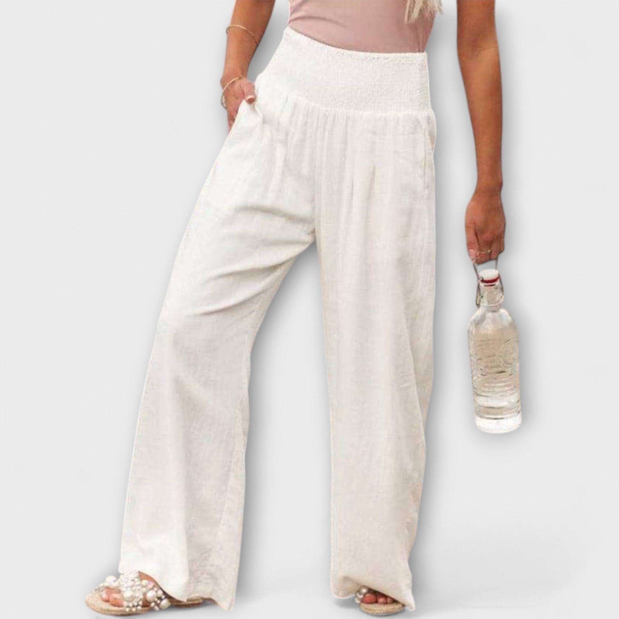 Thearya | Pantalon large en lin décontracté