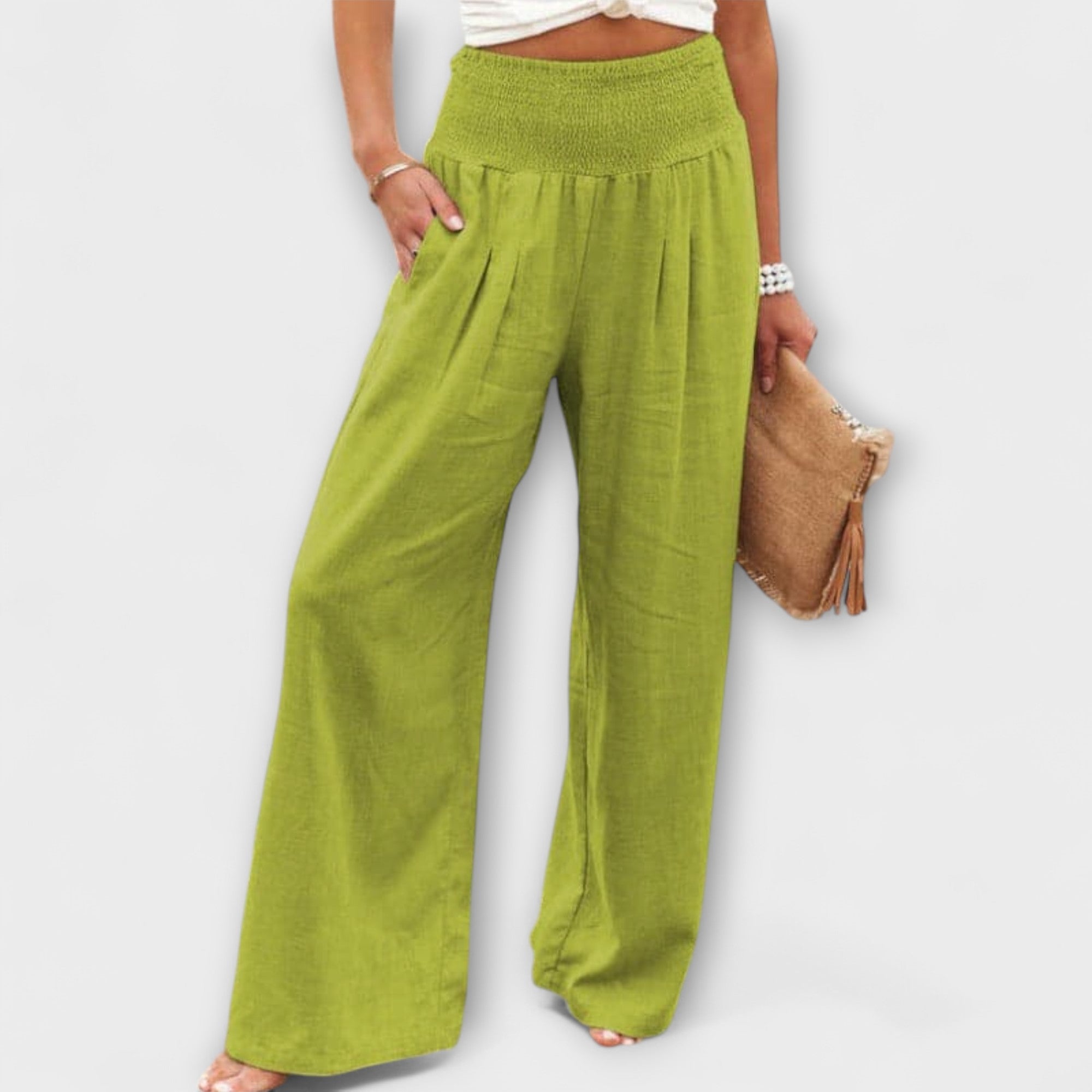 Thearya | Pantalon large en lin décontracté