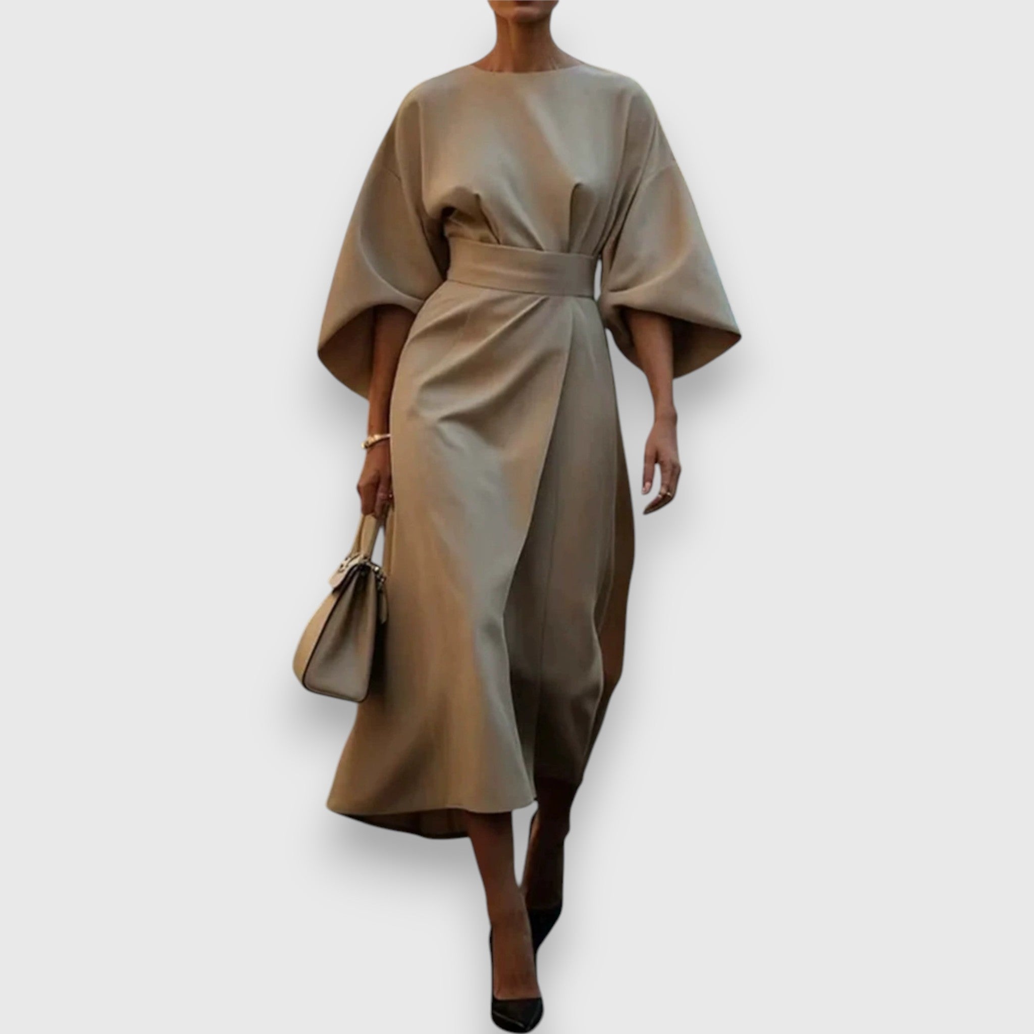 Celestine | Robe midi structurée à manches kimono