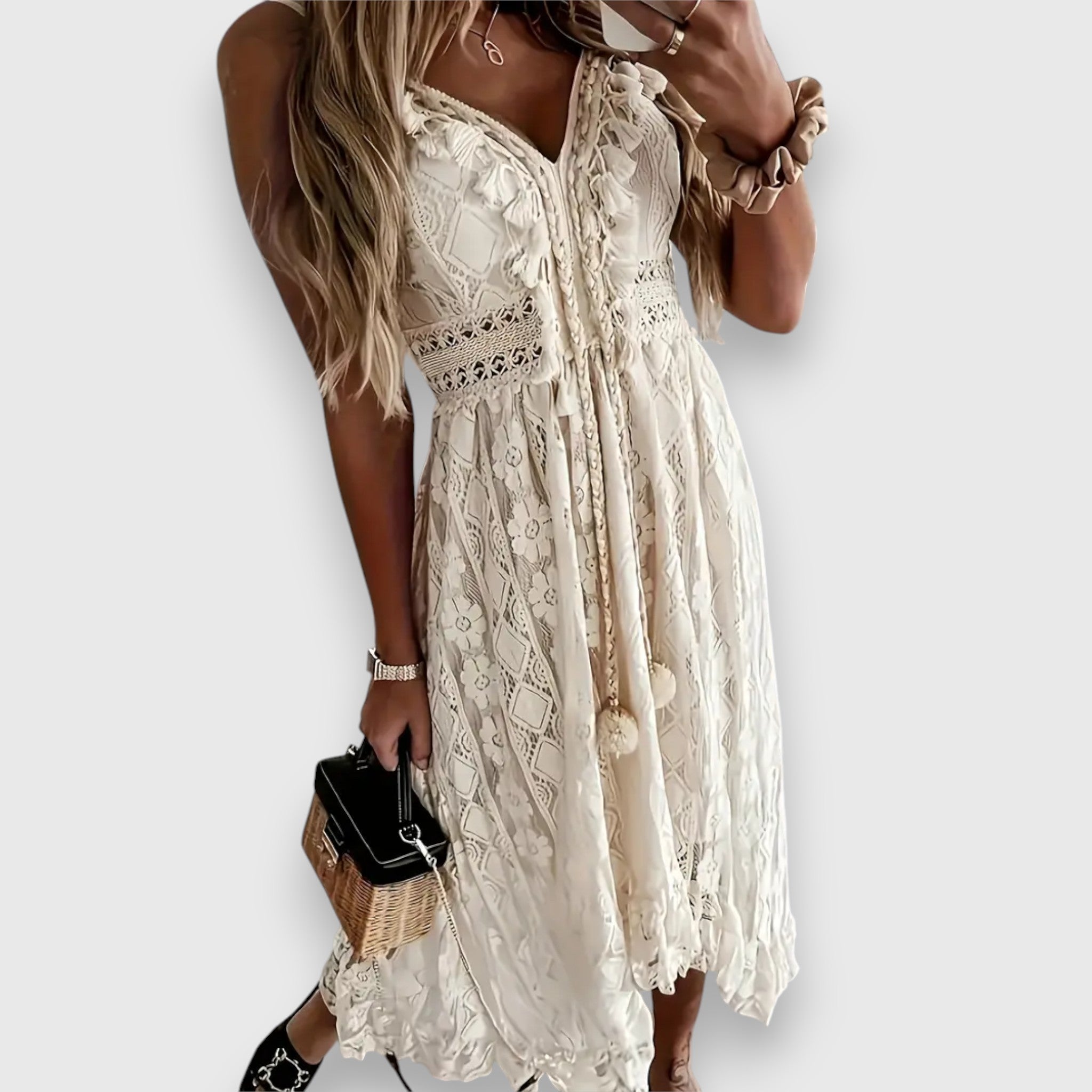 Fleur | Robe longue en dentelle bohème