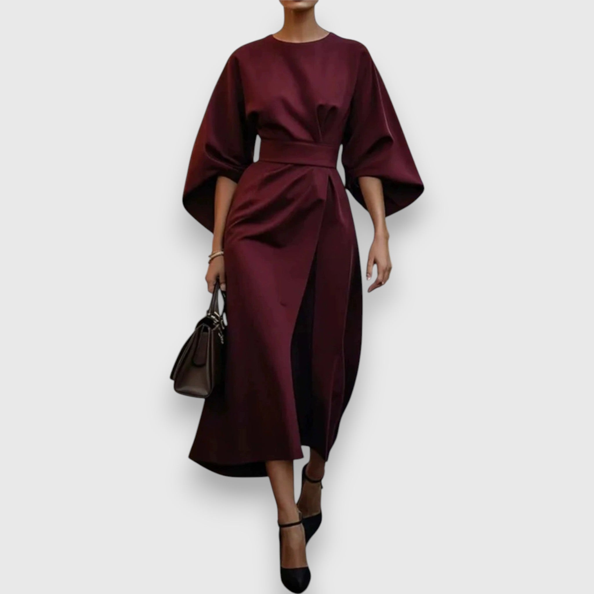 Celestine | Robe midi structurée à manches kimono